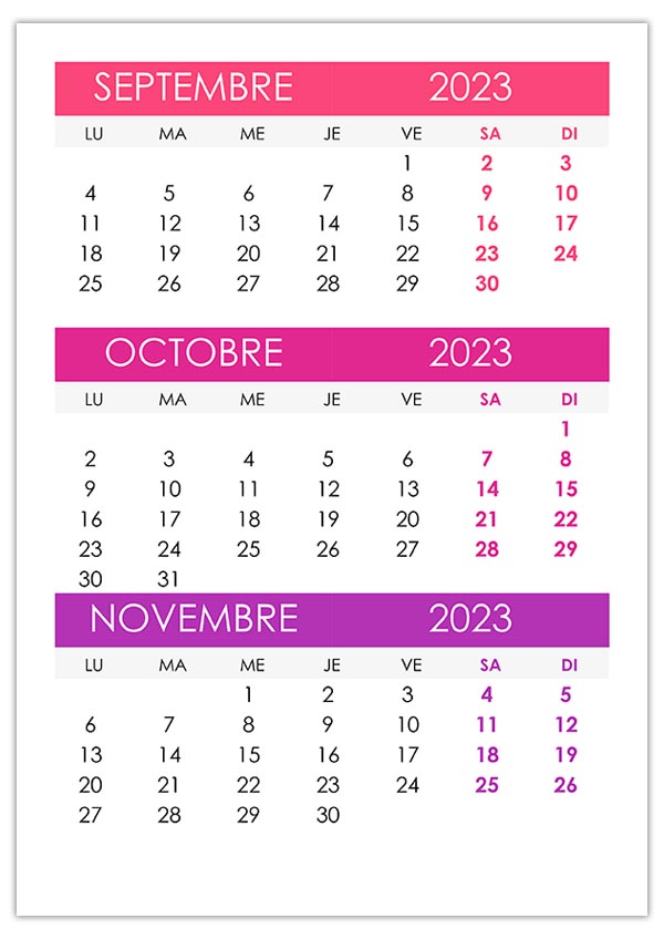 Calendrier Septembre Octobre Novembre 2023 Calendrier su Calendrier Septembre Octobre Novembre 2023 Calendrier su