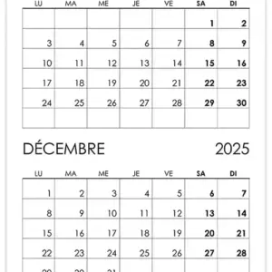 Calendrier novembre, dรฉcembre 2025 Calendrier novembre, dรฉcembre 2025