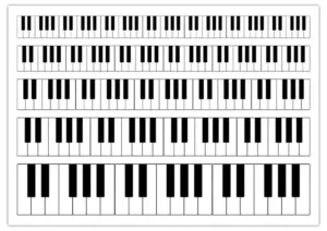 Clavier de piano avec différentes octaves