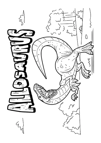 Coloriage dinosaure avec contour simple 07