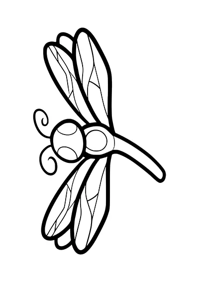 Silhouette libellule dessin imprimer pour enfants 02