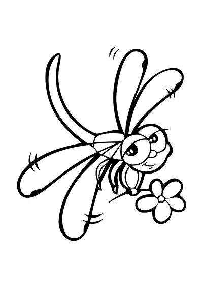 Dessin libellule à colorier et découper format A4 05