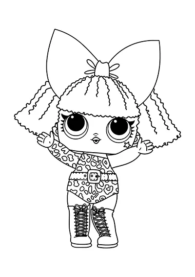 Fancy LOL doll coloring page PDF 15