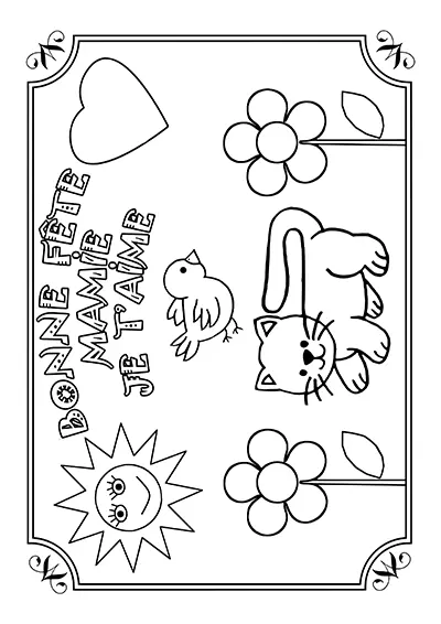 Heart themed card for mamie coloring sheet 10