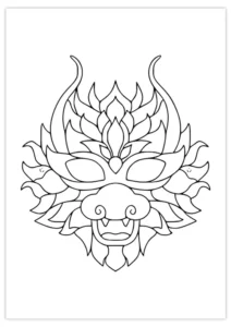 Masque dragon : imprimé et couleur Masque-dragon