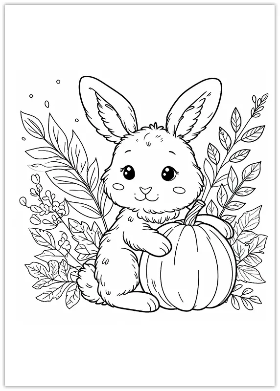 Coloriage lièvre d'automne