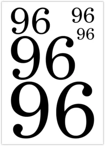 Numรฉro 96 ร imprimer numero-96