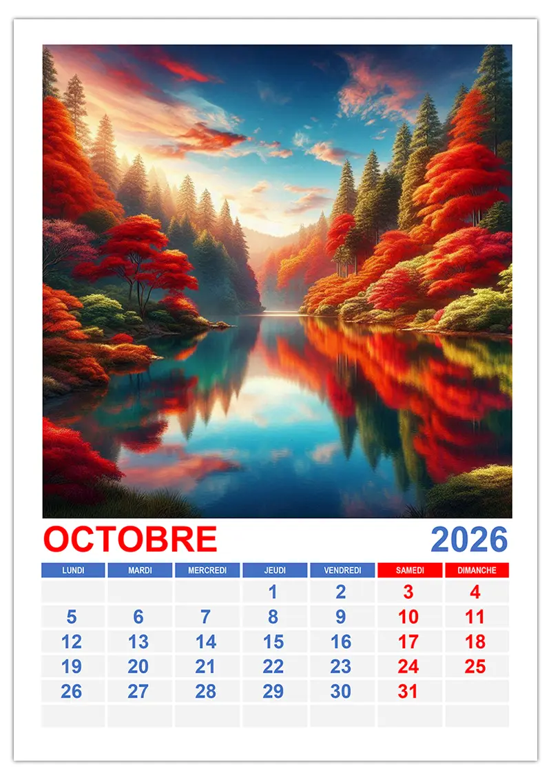 Calendrier Octobre 2026 Calendrier su Calendrier Octobre 2026 Calendrier su