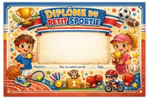 Diplôme du petit sportif à télécharger et imprimer Diplôme du petit sportif