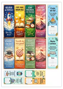 Marque-pages motivation pour étudiants à imprimer Marque-pages motivation pour étudiants